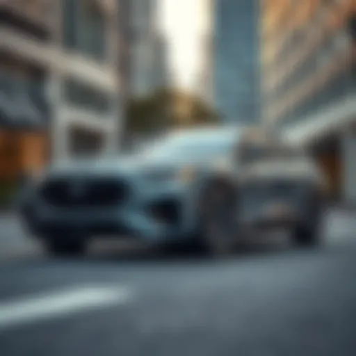 A sleek, modern car with innovative design and high-tech features parked on a city street