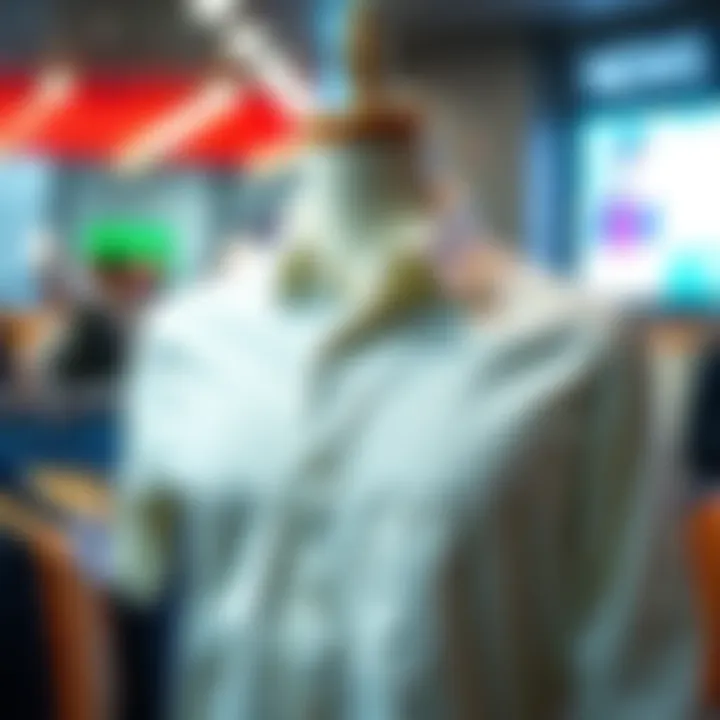 A trendy new shirt showcased on a mannequin, appealing and versatile for various occasions.