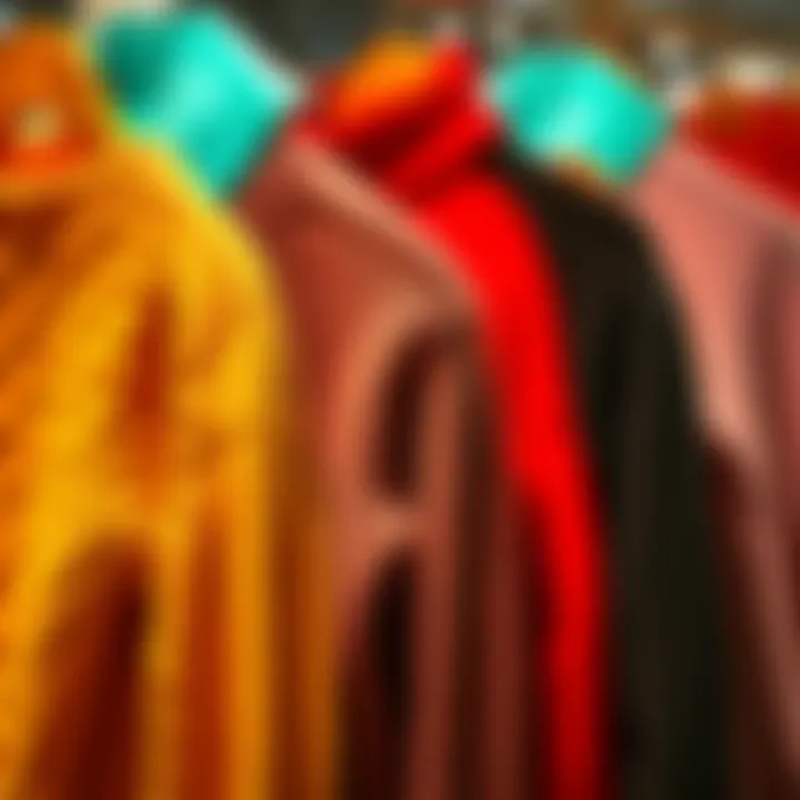 Stylish Jumpers A collection of stylish thick jumpers in various colors on display