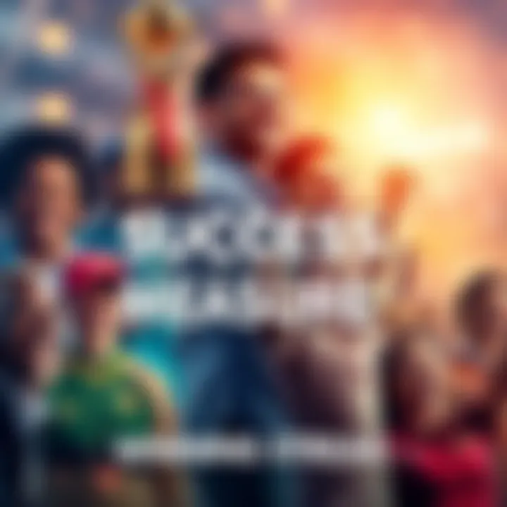 A collage of diverse individuals celebrating their victories across different sectors.