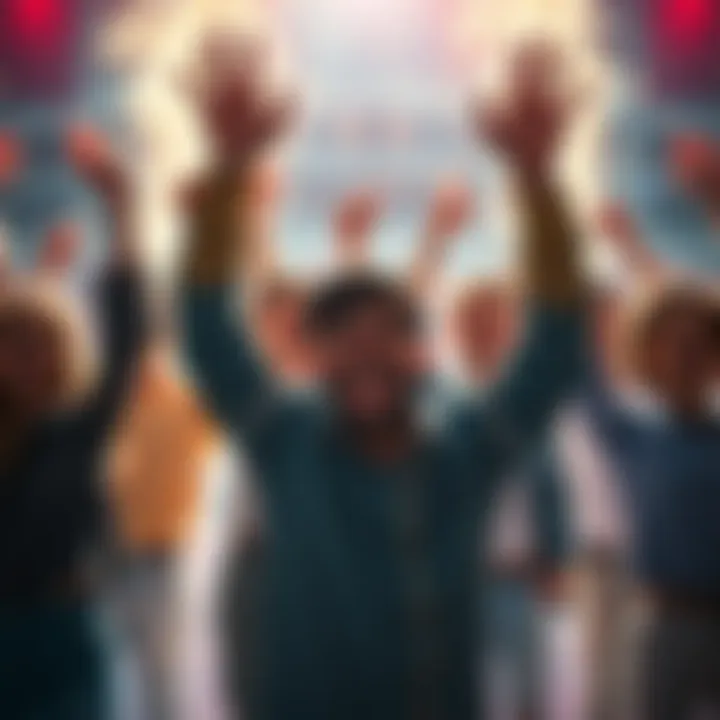 A group of determined individuals celebrating their success after overcoming challenges and doubts