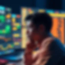A person contemplating whether to hold or stake their SUI cryptocurrency investment, with a laptop showing market trends in the background.