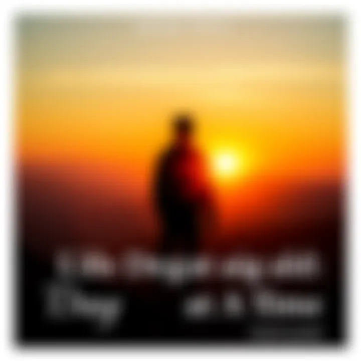 A person standing on a hilltop, basking in the warm glow of a sunrise, symbolizing hope and new beginnings.
