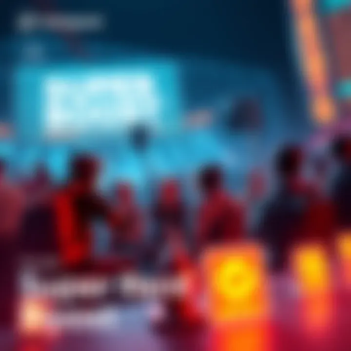 A graphic showing players discussing Super Rent Boosts with icons representing boost conversions and event timers.