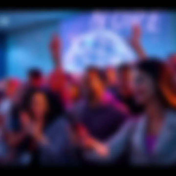 A group of diverse people voting on a poll, showing support for the Neuron/4DSky project related to DePin technology.