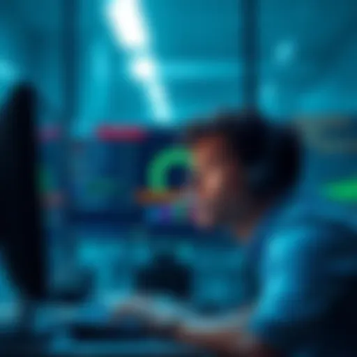 Support Response Delay A frustrated person looking at a computer screen with a loading symbol, waiting for account support to respond.