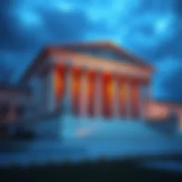US Supreme Court building with documents related to tariffs visible, symbolizing the ruling on Trump's tariffs