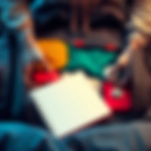 Person packing a bag with medical supplies and a notebook for saving Atlas Bucks while planning a surgery trip