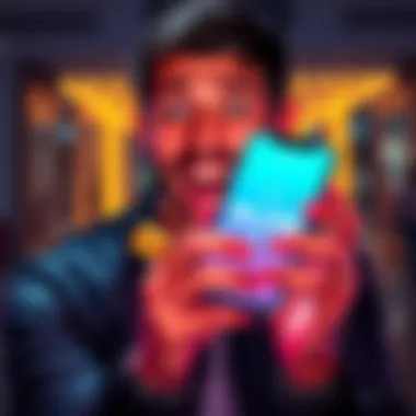 Surprise USDT Gift A person looks happily surprised while holding a smartphone displaying a balance of 18,236 USDT.