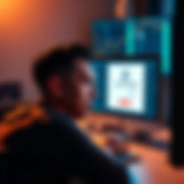 A frustrated person looking at a computer screen with a suspension notice for their Kraken account, expressing concern over their suspended access to financial services.