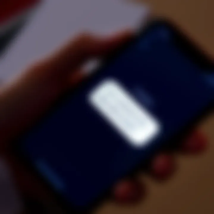 A close-up of a smartphone screen displaying a text message claiming to be from Coinbase with a verification code and an unfamiliar phone number. User looks concerned.