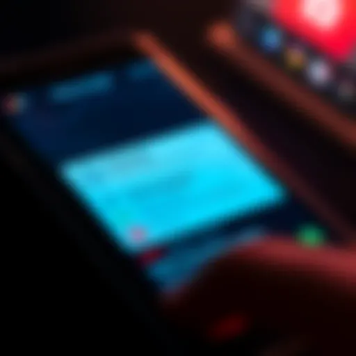 Close-up of an Android phone screen showing unusual transactions and alerts related to a financial app, emphasizing concerns over security