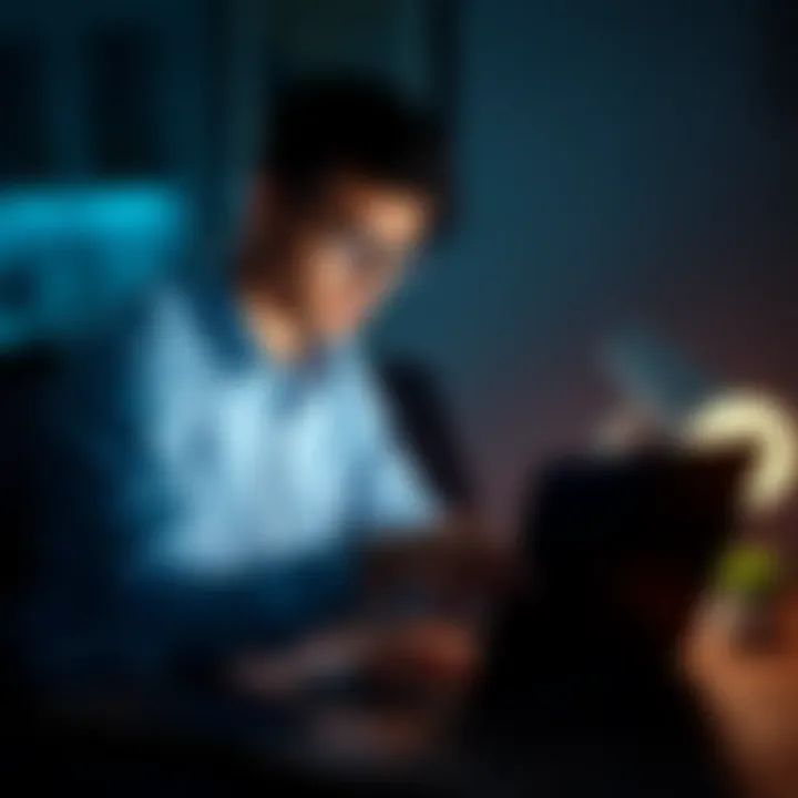 A person sitting at a desk, inspecting a suspicious email on their laptop, looking concerned