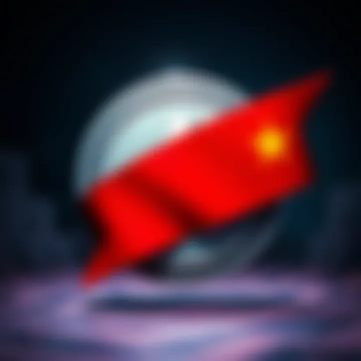 Suspicious Litecoin Transfer A visual representation of a Litecoin logo with a red flag indicating a suspicious transaction, symbolizing a $17 transfer to India that was flagged.