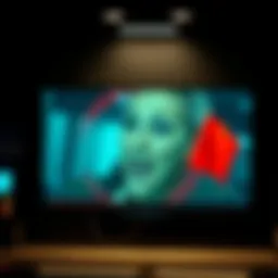 A still from a video ad with red flags indicating alerts