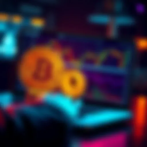 Swapping BTC for ETH Person using a laptop to swap Bitcoin for Ethereum on a trading platform