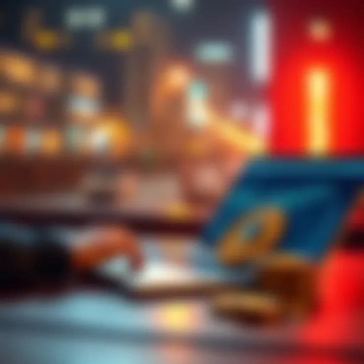 A person using a laptop to exchange Bitcoin for Monero on a digital exchange platform