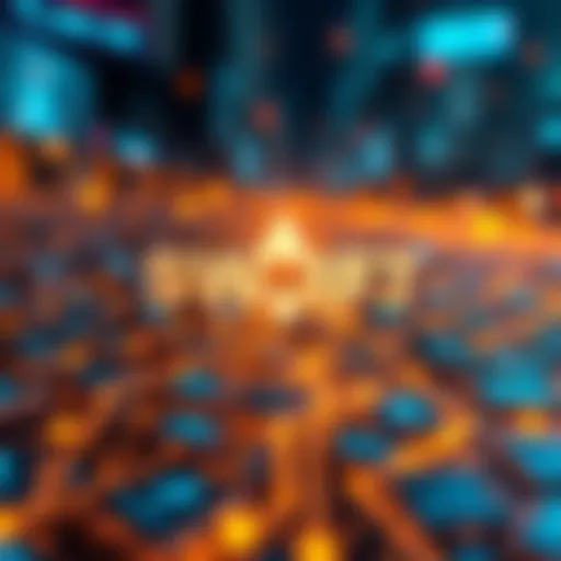 A visual representation of SWIFT incorporating Ethereum Layer-2 Linea for payments, featuring blockchain symbols and transaction graphics.