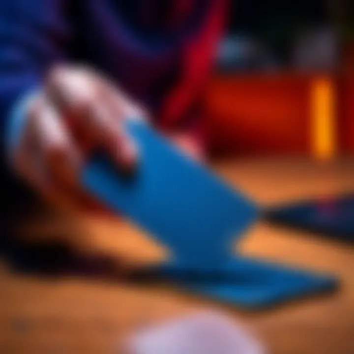 A person holding a Tangem card while replacing a Ledger wallet on a table, symbolizing the shift in crypto storage methods.