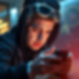 A distressed person looking at their phone with financial apps open, symbolizing a phishing scam loss