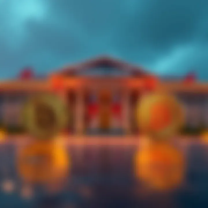 A visual representation of Taiwan's central bank considering Bitcoin as a reserve asset, featuring Bitcoin symbols and the Taiwan flag.