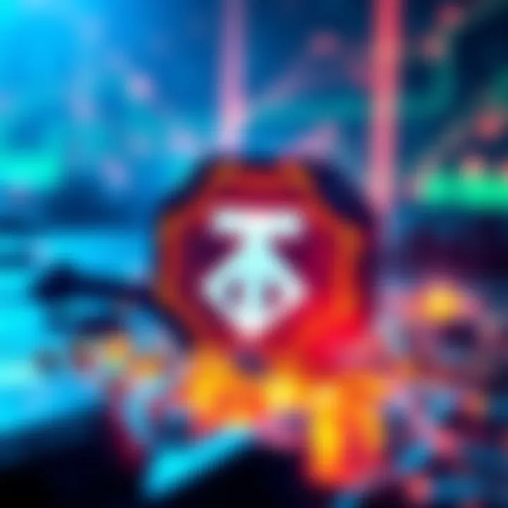 Graphic showing a digital mining pool for Tari, highlighting SupportXMR's leadership in merge mining with a background representing blockchain technology