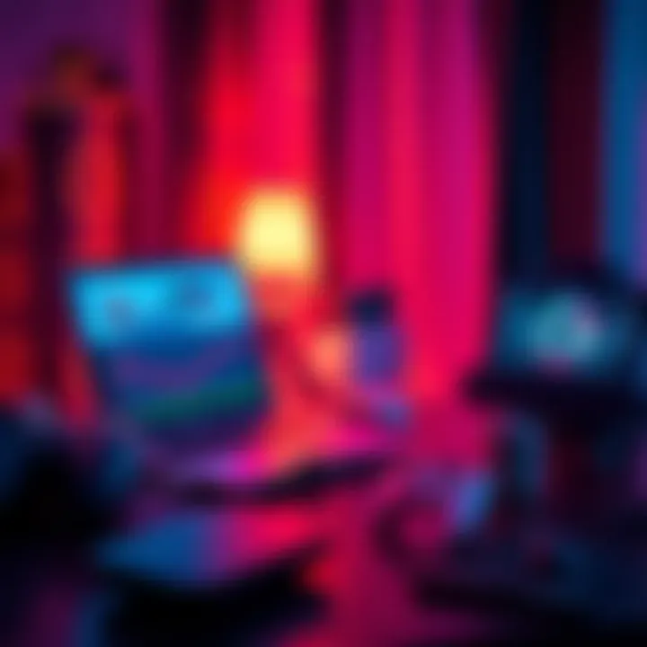 A user troubleshooting their home network with the Tari Node connected, showing slow performance on a laptop with a gaming console nearby.