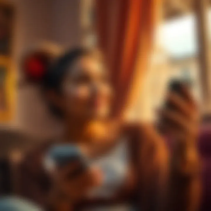 A Taurus holding a phone, looking hopeful while thinking of a Gemini friend.