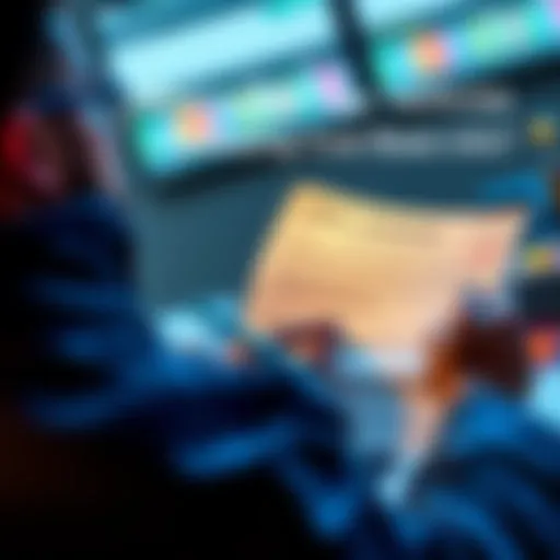 Individual examining a 1099-DA tax form for missing cost basis info