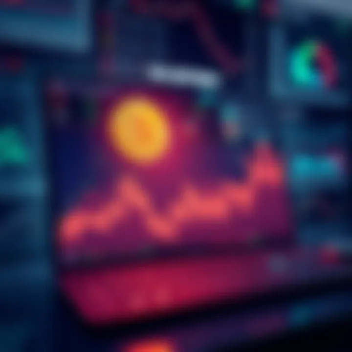 Tax Software for Crypto Transactions Illustration of tax software interface displaying crypto transactions with charts and graphs.