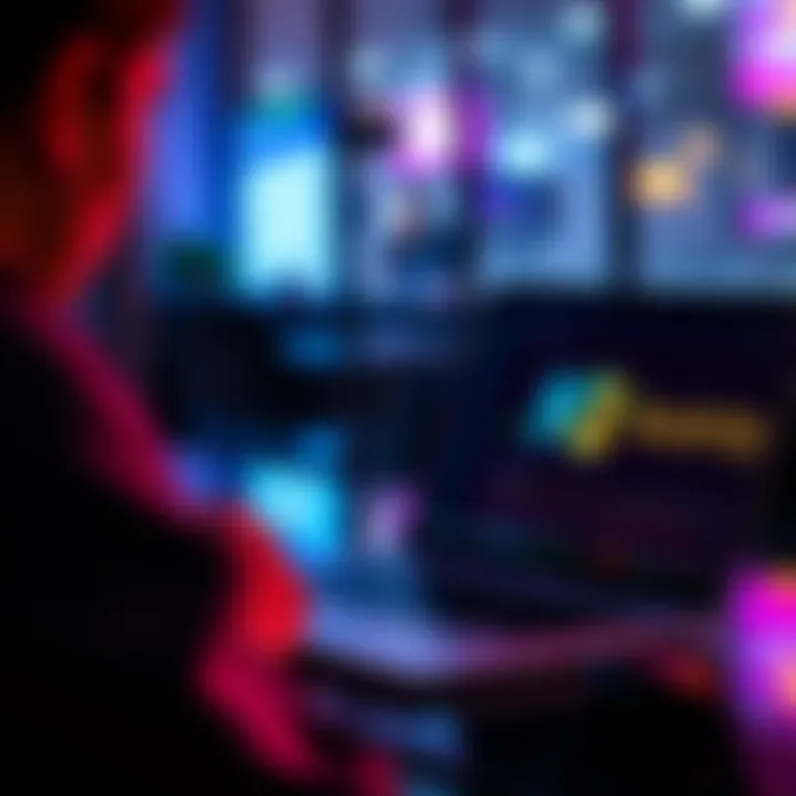 Individual using Koinly software on a laptop to file taxes after selling crypto