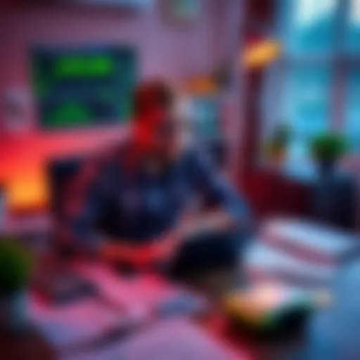 Tax Filing Guide for Stocks and Crypto A person sitting at a desk with a laptop, calculator, and tax documents related to stocks and cryptocurrency, looking focused on completing their tax return.