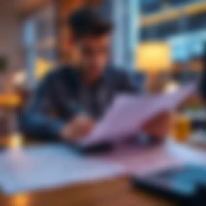 A person reviewing tax documents with digital assets and calculator on a table, looking concerned about DEX swaps and tax compliance.