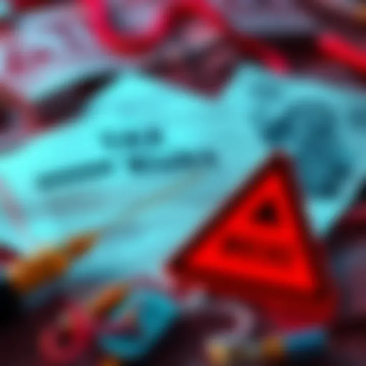 Graphic showing tax documents and a warning sign related to Koinly and MEXC