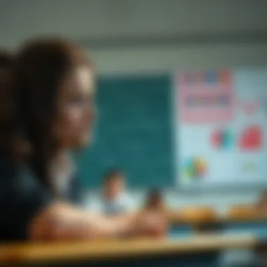 A teacher looks surprised and overwhelmed as a confident student stands out in class, highlighting a struggle for authority.