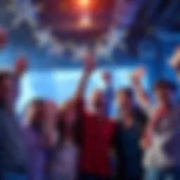 Team Celebrating Ranking Achievement Group of people celebrating their return to the top rankings with smiles and cheers.