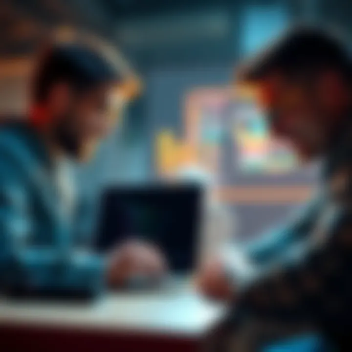 A group of developers working together on a laptop to create a Web3 app.