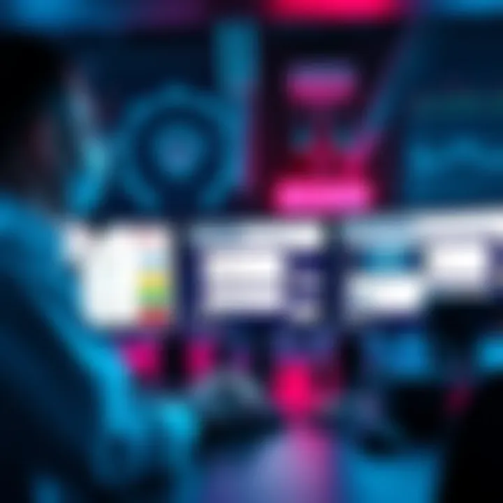 A team of security experts reviewing screens with fake websites and suspicious emails to combat scammers.