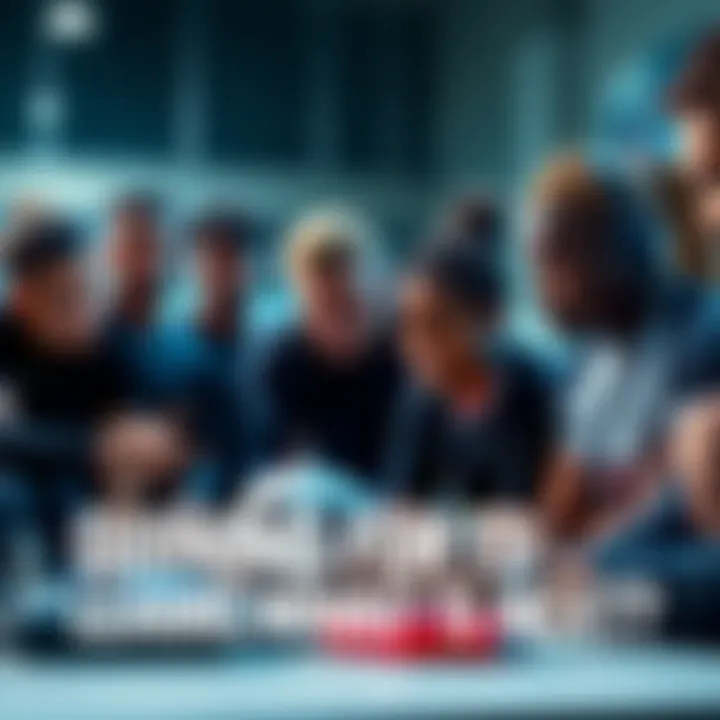 Group of diverse athletes strategizing for a competition, with a focus on teamwork and preparation.