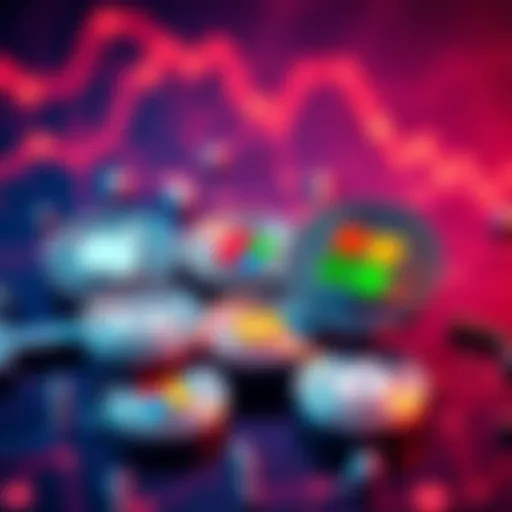 Illustration of cryptocurrency coins with logos of major tech companies like Apple, Google, and Microsoft, symbolizing the idea of these companies launching their own tokens.