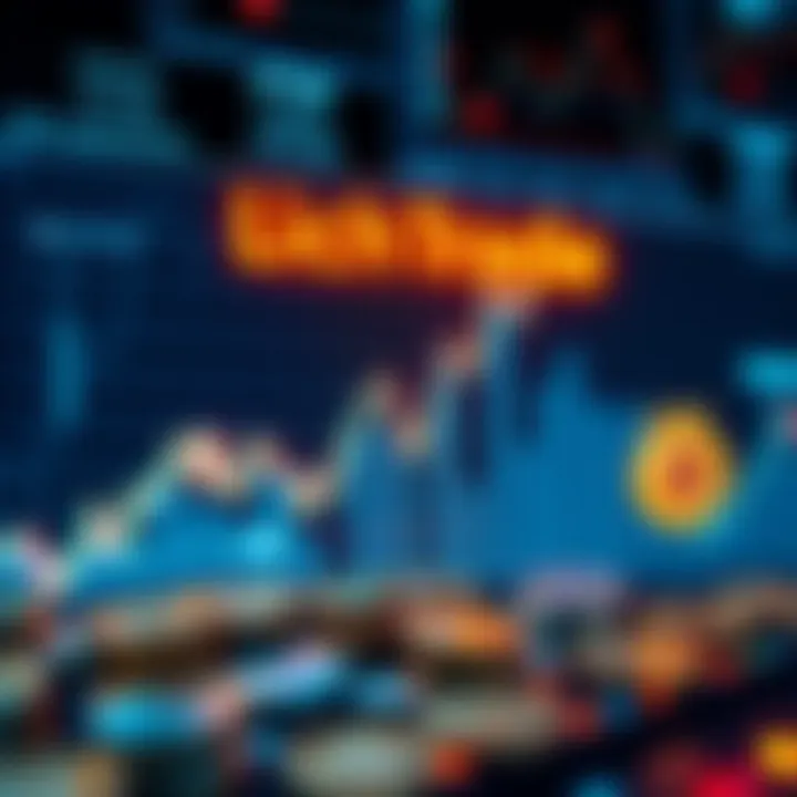 Techlead Liquidation A graphic showing a digital chart with a downward trend, representing a failed 7x leverage trade in Bitcoin, alongside symbols of currency loss.