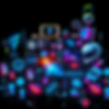 A collage of modern technology items like smartphones, laptops, and robots representing the latest trends in tech and innovation