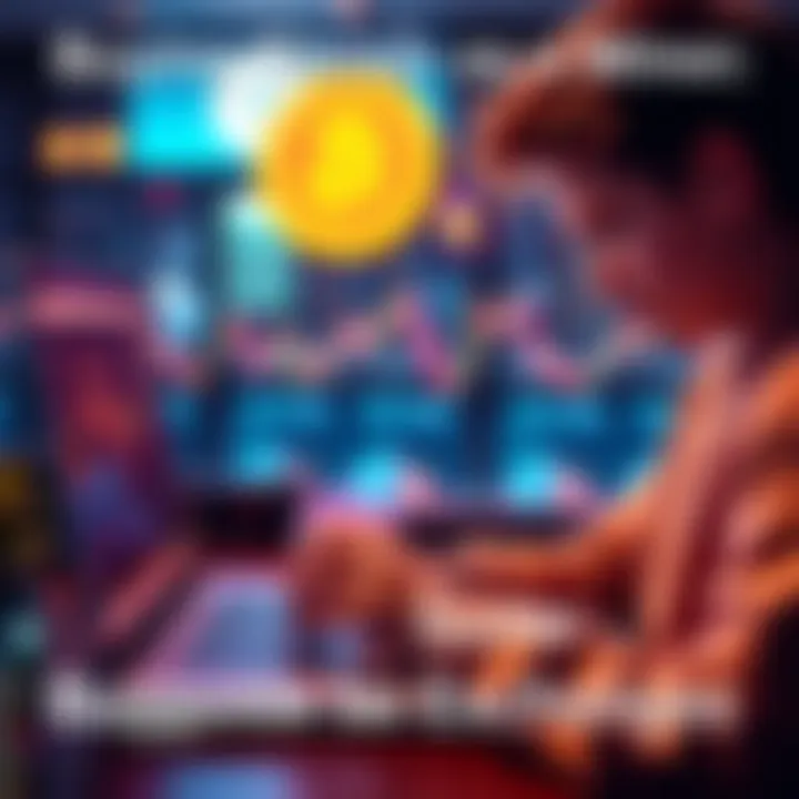 A teenager using a laptop to purchase Bitcoin on a cryptocurrency exchange website