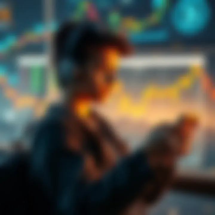 Navigating the Crypto Landscape A teenager exploring cryptocurrency graphs and digital assets