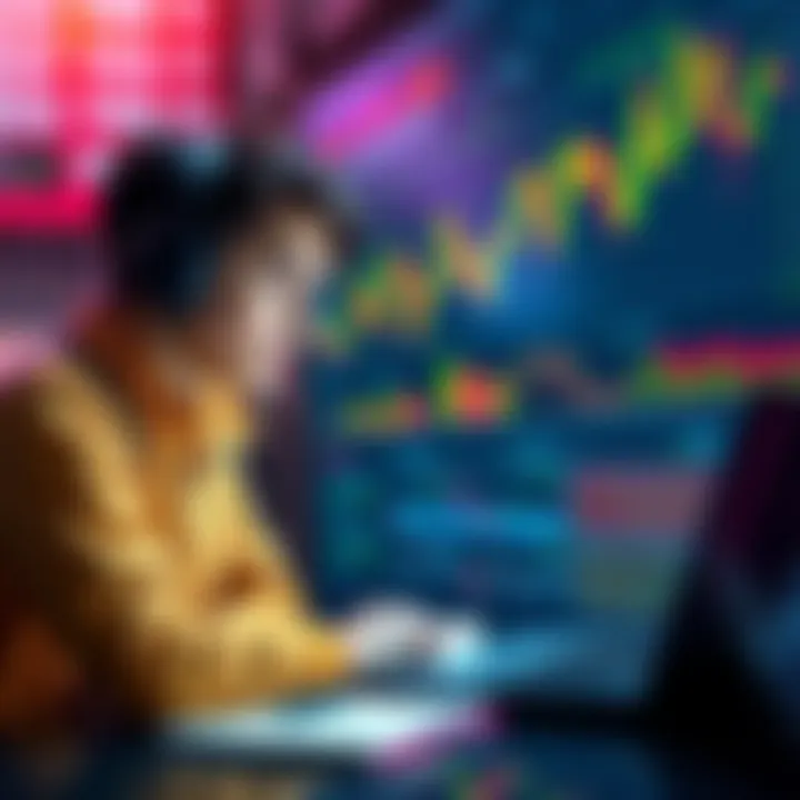 Teen Trading Advice A 17-year-old teen studying trading charts and graphs with a notebook and laptop, focused on long-term goals.