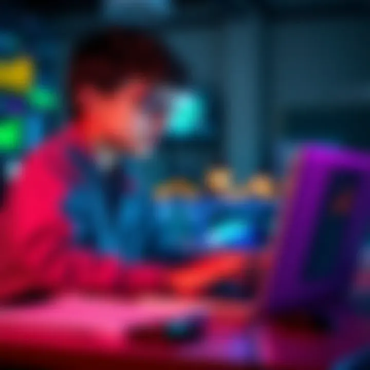 A 17-year-old app developer sitting at a desk, focused on coding with a laptop and notes around them, contemplating entry into an 18+ hackathon.