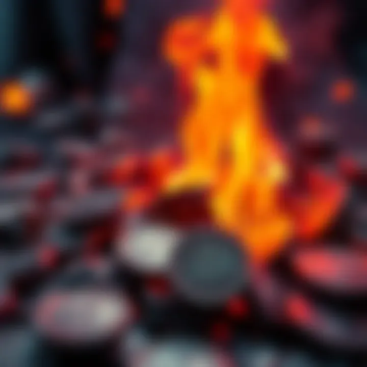 Visual representation of Terra Classic tokens being burned, symbolizing the ongoing requirement for burns by Terraform Labs.