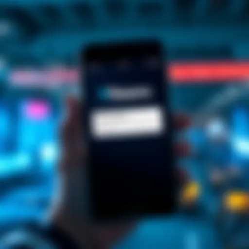 A smartphone screen showing the Tesoro app crashing with a message indicating a problem and a user looking frustrated