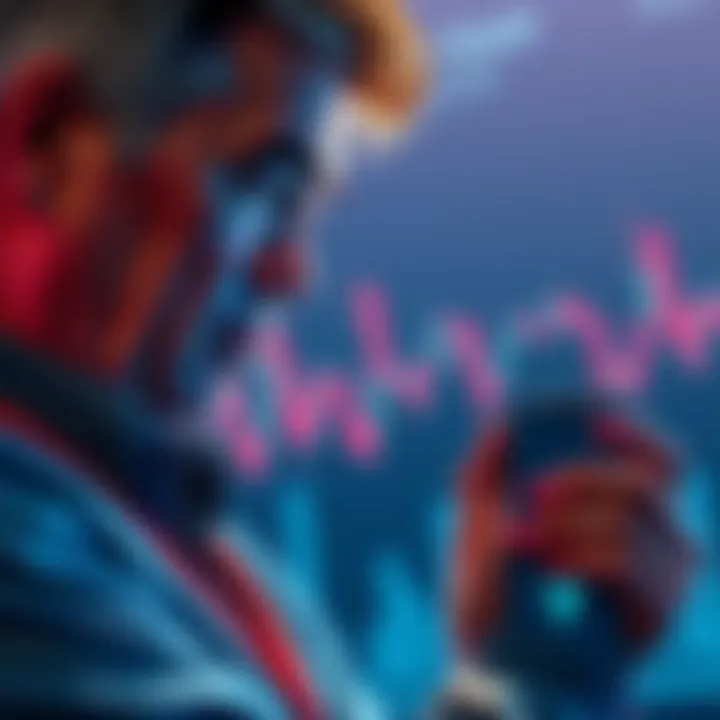 A concerned investor looks at a declining cryptocurrency chart while holding a smartphone displaying Tether's logo.