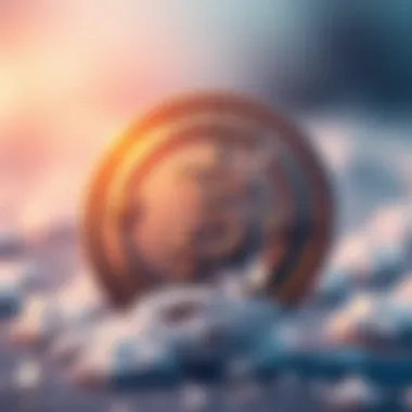 Visual of a digital currency symbol with a frozen icon representing Tether's freeze on $344 million linked to Iran sanctions